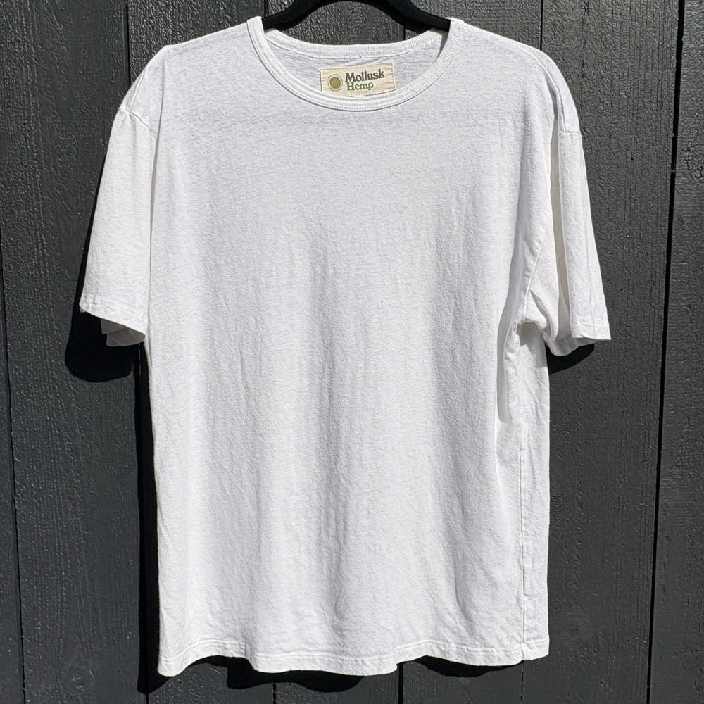 Mollusk Hemp Crewneck T Shirt Mens S Classic Surf Short Sleeve Minimalist Cotton